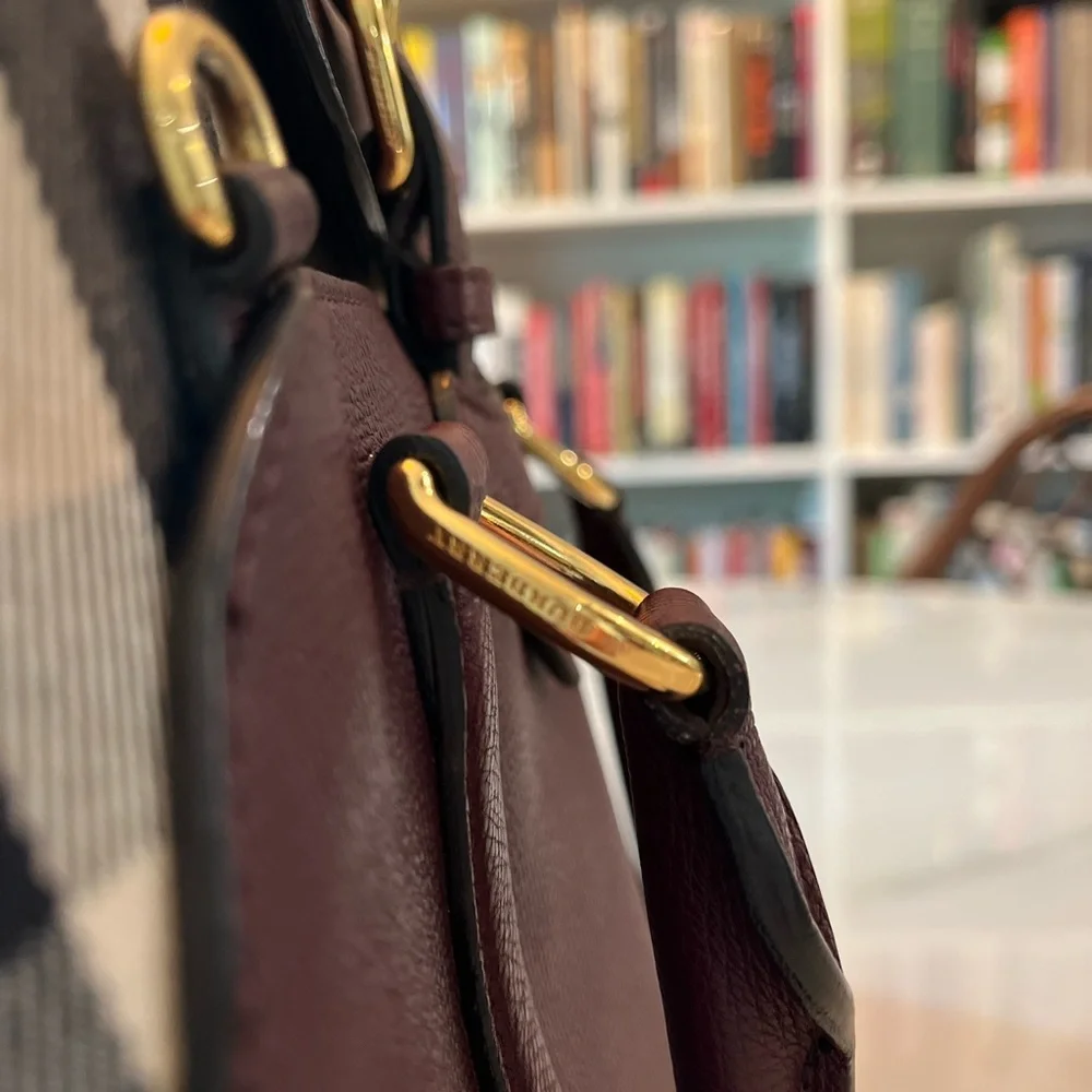 Burberry Dark Red Leather 2-way Bag - Picture 4 of 16